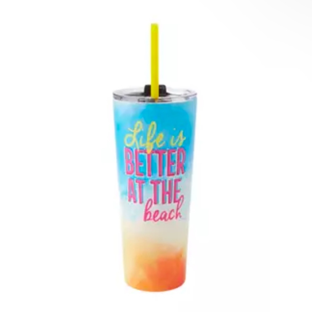 Beach themed drink tumbler
